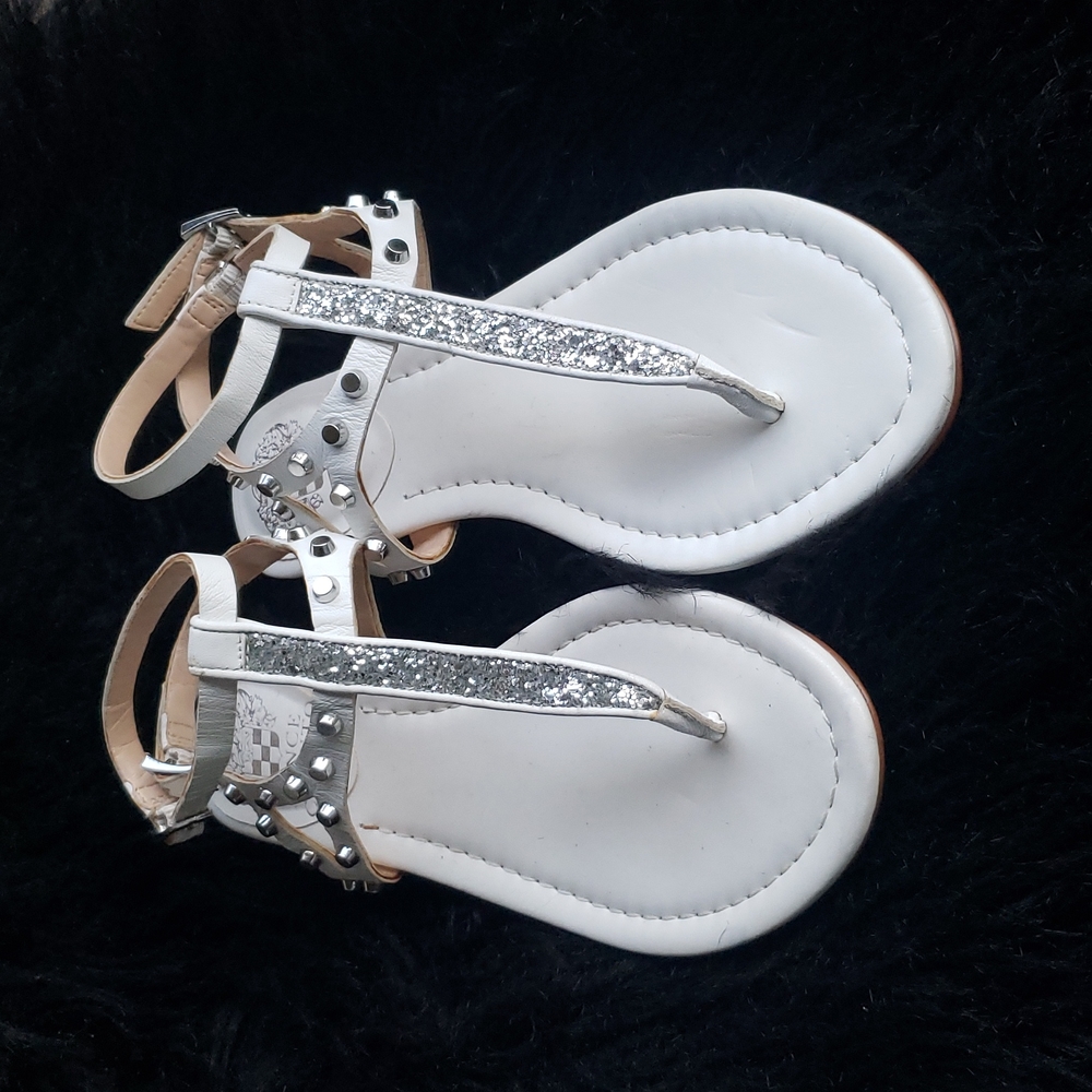 [NEW] Vince Camuto White Studded Leather Sandals Size 6.5